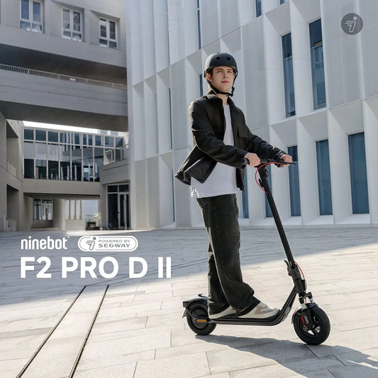 Segway-Ninebot F2 Pro D II, E-Scooter mit Deutscher Straßenzulassung für Erwachsene, 65km Reichweite im Eco-Modus, 120kg Tragfähigkeit, vordere Doppelfederung, Farb LED Display, Schwarz