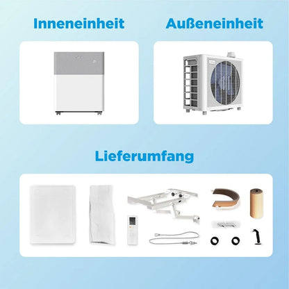 Midea Portasplit Mobile Wärmepumpe, Klimaanlage, Kühlen A++/Heizen A+, 12000 BTU 3, 5kW, für Räume bis zu 42 m² / 105 m³, nur 39 dB im Silent-Modus