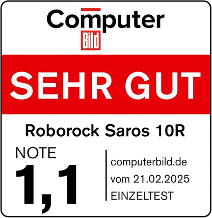 roborock Saros 10R Saugroboter mit Wischfunktion&angebbarem Wischmopp