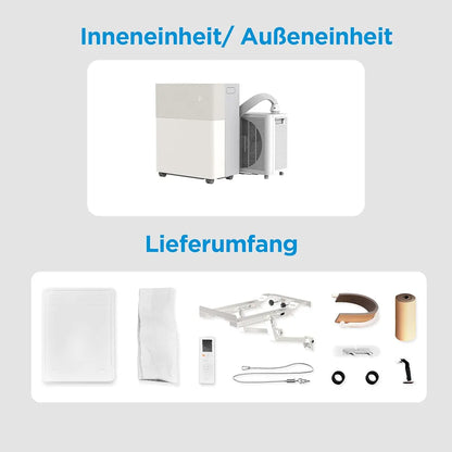 Midea PortaSplit-E Mobile Klimaanlage,Kühlen A++/Heizen A+, 12000 BTU 3,5kW,Mini-Split-Klimaanlage, Farbe Pfirsich,für Räume bis zu 42 m² / 105 m³, nur 39 dB im Silent-Modus [Energieklasse A++]