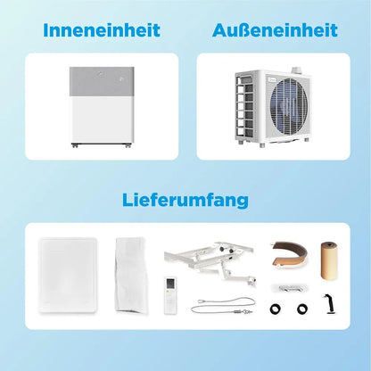 Midea Portasplit Mobile Wärmepumpe, Klimaanlage, Kühlen A++/Heizen A+, 12000 BTU 3, 5kW, für Räume bis zu 42 m² / 105 m³, nur 39 dB im Silent-Modus