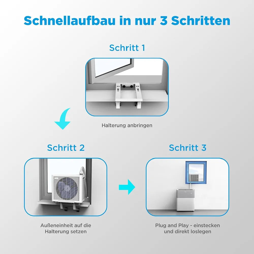 Midea Portasplit Mobile Wärmepumpe, Klimaanlage, Kühlen A++/Heizen A+, 12000 BTU 3, 5kW, für Räume bis zu 42 m² / 105 m³, nur 39 dB im Silent-Modus
