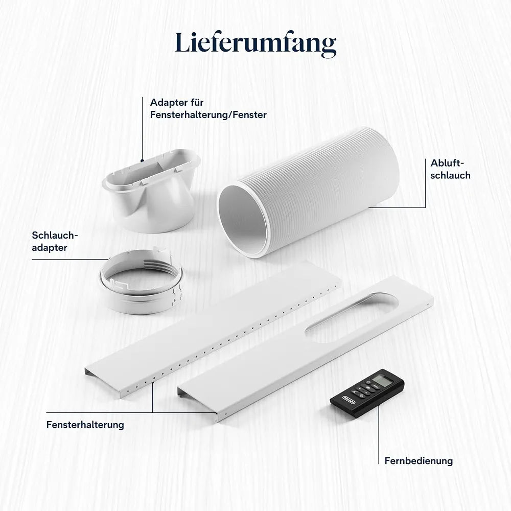 De'Longhi Pinguino - 3-in-1 Mobiles Klimagerät, für Räume bis 27 m², mit Luftentfeuchter & Ventilator, 9400 BTU, Leiser Betrieb, Fernbedienung, 24h-Timer, Energieeffizienzklasse A 