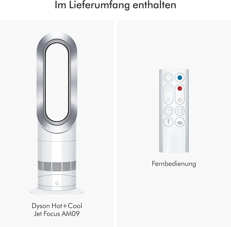 Dyson Hot+Cool Jet Focus AM09 Heizlüfter und Ventilator  – 2-in-1: Heizt und kühlt mit starkem Luftstrom