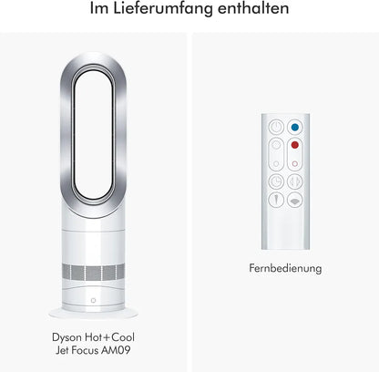 Dyson Hot+Cool Jet Focus AM09 Heizlüfter und Ventilator  – 2-in-1: Heizt und kühlt mit starkem Luftstrom