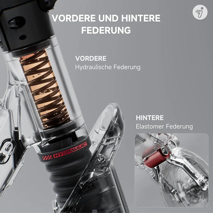Segway-Ninebot F3 Pro D, E-Scooter mit Straßenzulassung für Erwachsene, 70km Reichweite im Eco-Modus, 120kg Tragfähigkeit, doppelte hydraulische Federung, Smart Display
