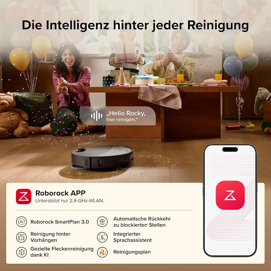 roborock Qrevo Edge 2 Set Saugroboter mit Wischfunktion&Hebarem Wischmopp