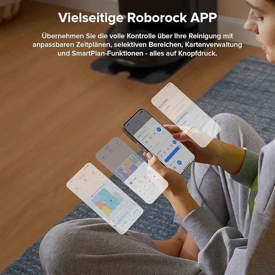 roborock QV 35A Saugroboter mit Wischfunktion & Hebarem Wischmopp, 8.000 Pa
