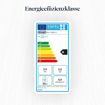 De'Longhi Pinguino - 3-in-1 Mobiles Klimagerät, für Räume bis 27 m², mit Luftentfeuchter & Ventilator, 9400 BTU, Leiser Betrieb, Fernbedienung, 24h-Timer, Energieeffizienzklasse A 