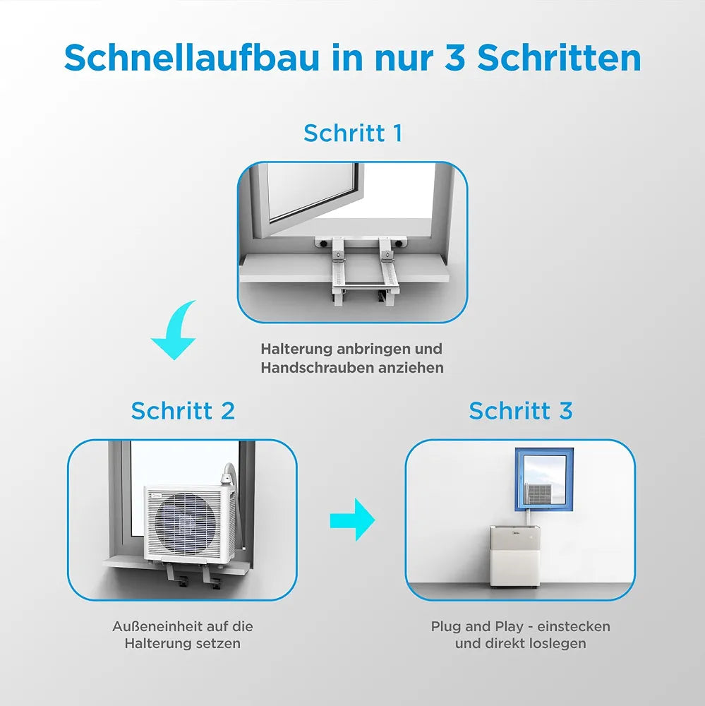 Midea PortaSplit-E Mobile Klimaanlage,Kühlen A++/Heizen A+, 12000 BTU 3,5kW,Mini-Split-Klimaanlage, Farbe Pfirsich,für Räume bis zu 42 m² / 105 m³, nur 39 dB im Silent-Modus [Energieklasse A++]