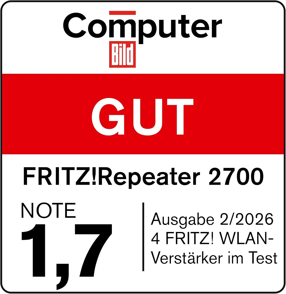 FRITZ!Repeater 2700 | WLAN Mesh Erweiterung | Wi-Fi 7 bis zu 6,5/GBit/s