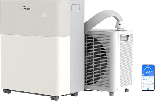 Midea PortaSplit-E Mobile Klimaanlage,Kühlen A++/Heizen A+, 12000 BTU 3,5kW,Mini-Split-Klimaanlage, Farbe Pfirsich,für Räume bis zu 42 m² / 105 m³, nur 39 dB im Silent-Modus [Energieklasse A++]