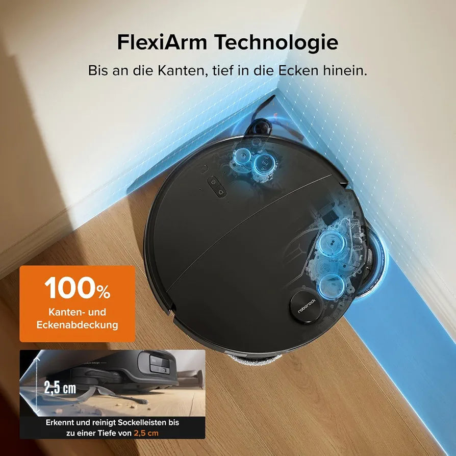 roborock Qrevo Edge 2 Set Saugroboter mit Wischfunktion&Hebarem Wischmopp