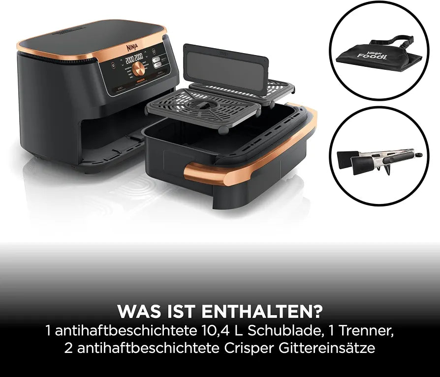 Ninja Foodi FlexDrawer Dual Zone Heißluftfritteuse AF500EUCP