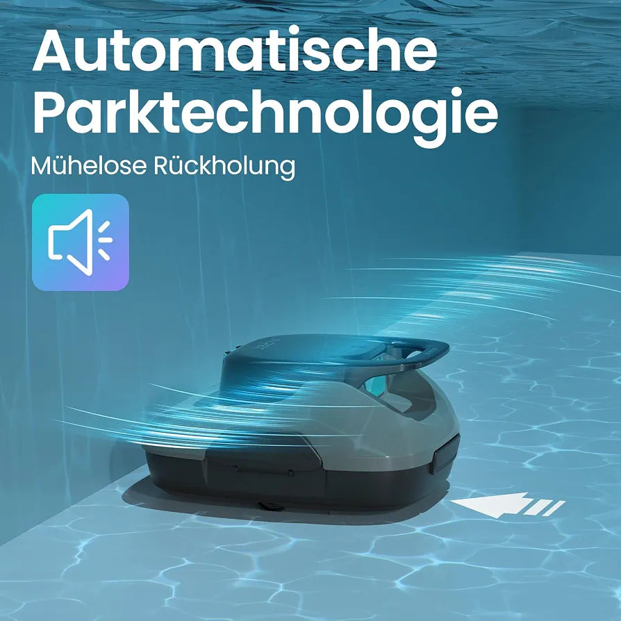 AIPER Scuba SE Poolroboter, Kabelloser Poolsauger Akku, 90 Minuten Reinigungszeit, Automatische Reinigung mit Selbsteinparkfunktion, Leichter Poolreiniger Ideal für Pools mit Flachem Boden