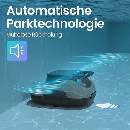 AIPER Scuba SE Poolroboter, Kabelloser Poolsauger Akku, 90 Minuten Reinigungszeit, Automatische Reinigung mit Selbsteinparkfunktion, Leichter Poolreiniger Ideal für Pools mit Flachem Boden