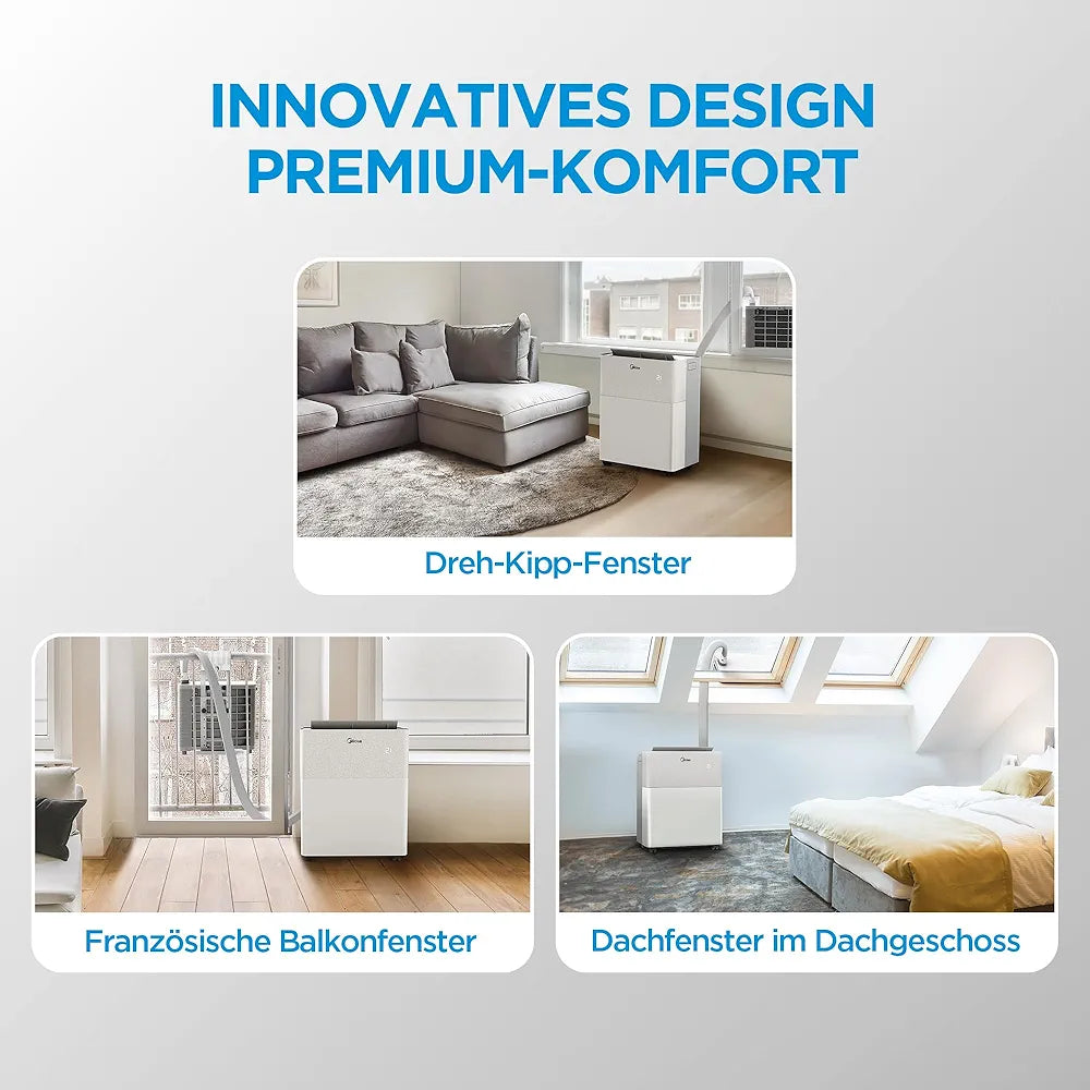 Midea PortaSplit-E Mobile Klimaanlage,Kühlen A++/Heizen A+, 12000 BTU 3,5kW,Mini-Split-Klimaanlage, Farbe Pfirsich,für Räume bis zu 42 m² / 105 m³, nur 39 dB im Silent-Modus [Energieklasse A++]