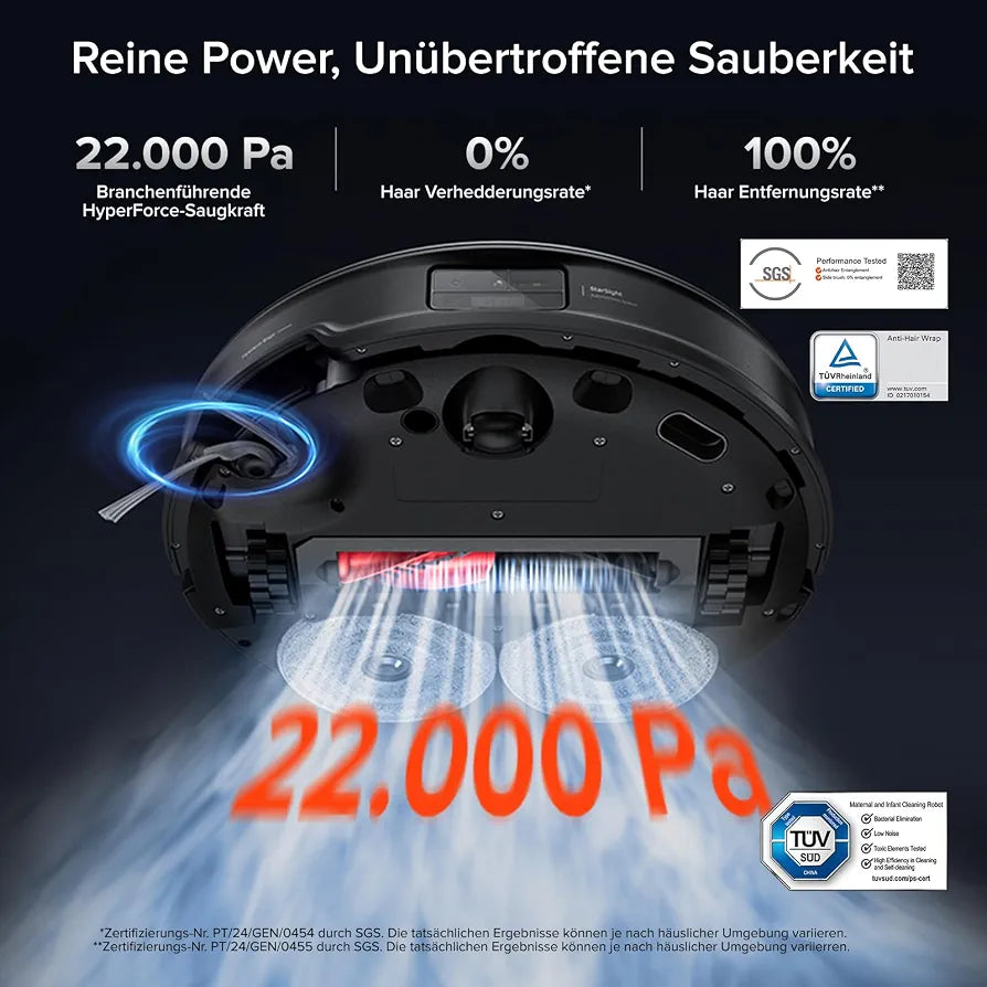 roborock Saros 10R Set Saugroboter mit Wischfunktion&angebbarem Wischmopp