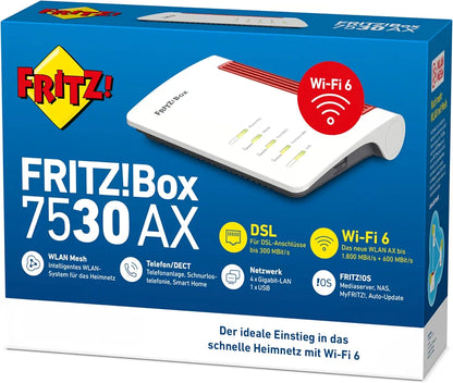 FRITZ!Box 7530 AX | DSL-Router | Wi-Fi 6 bis zu 2,4 GBit/s