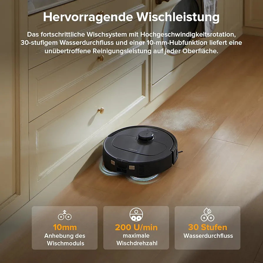 roborock QV 35A Saugroboter mit Wischfunktion & Hebarem Wischmopp, 8.000 Pa