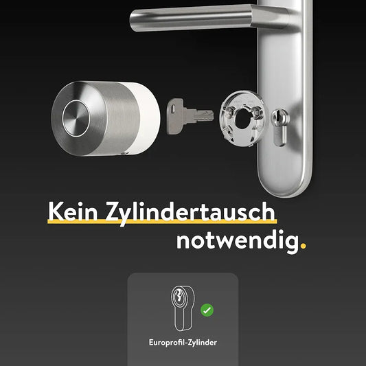 Nuki Smart Lock Pro mit Bluetooth, WLAN & Matter, für mühelose Integration ins Smart Home, elektronisches Türschloss ermöglicht Tür aus der Ferne zu sperren, einfach zum Nachrüsten ohne Zylindertausch