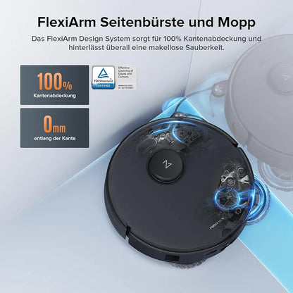 roborock Qrevo Edge S5A Saugroboter mit Wischfunktion,Dual Anti-Tangle-System,18.500Pa,FlexiArm Design Kantenreinigung, Hebarem Wischmopp,75℃ Heißwasser-Moppwäsche 