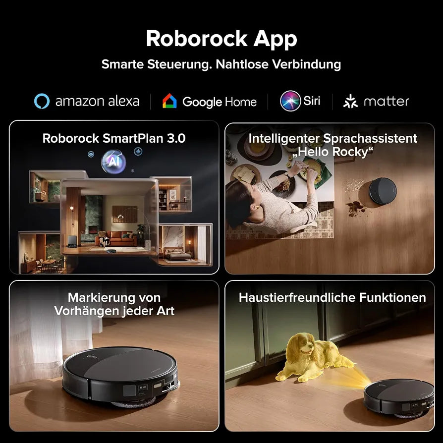roborock Saros 20 Set Saugroboter mit Wischfunktion&angebbarem Wischmopp