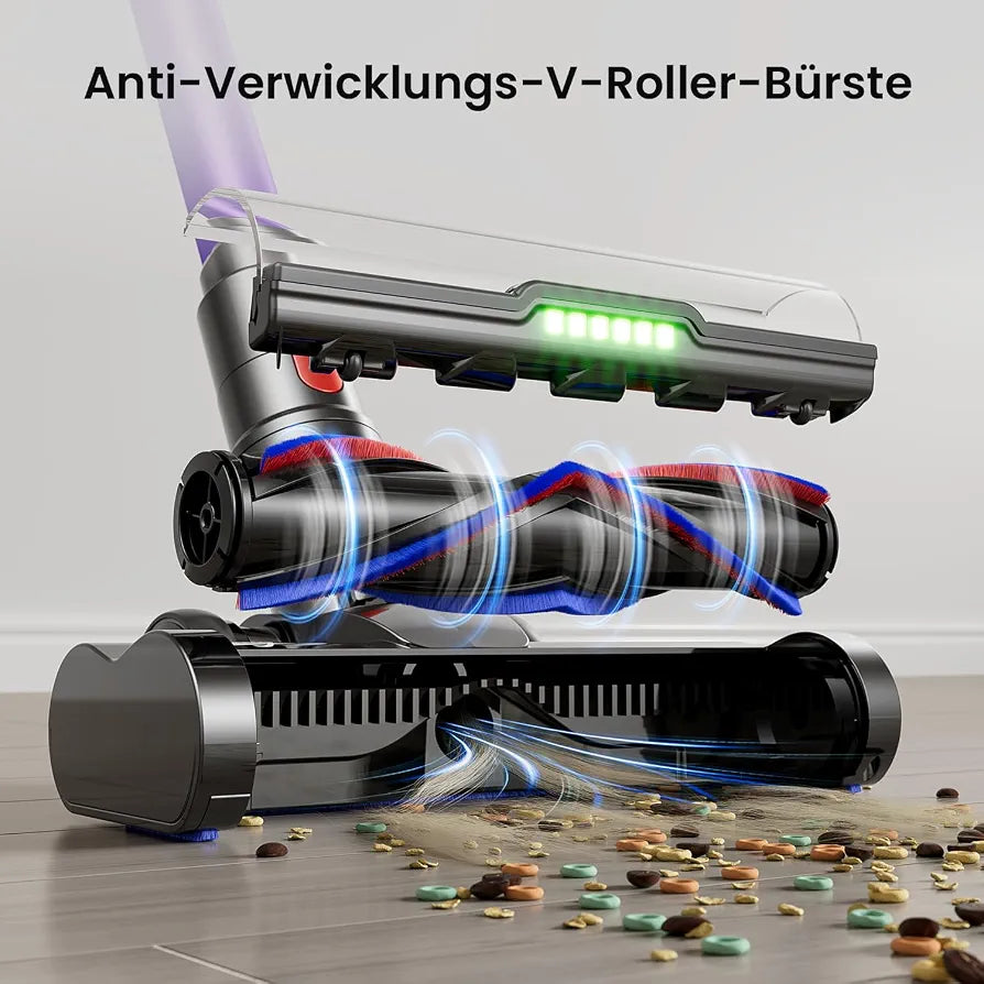 Akku Staubsauger Kabellos 600W/50kPa/70Min mit Hurrikanmodus