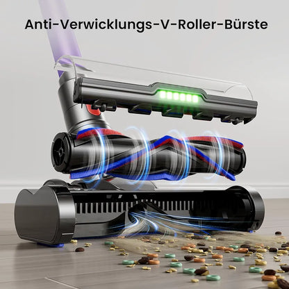 Akku Staubsauger Kabellos 600W/50kPa/70Min mit Hurrikanmodus