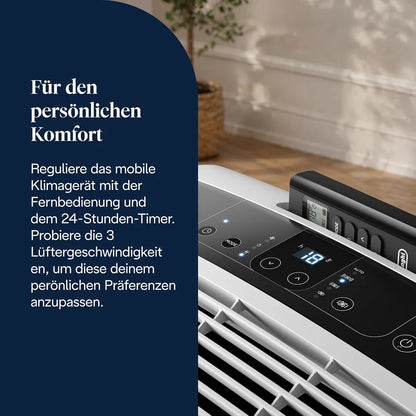 De'Longhi Pinguino - 3-in-1 Mobiles Klimagerät, für Räume bis 27 m², mit Luftentfeuchter & Ventilator, 9400 BTU, Leiser Betrieb, Fernbedienung, 24h-Timer, Energieeffizienzklasse A 
