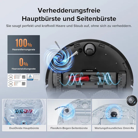 roborock Qrevo Edge S5A Saugroboter mit Wischfunktion,Dual Anti-Tangle-System,18.500Pa,FlexiArm Design Kantenreinigung, Hebarem Wischmopp,75℃ Heißwasser-Moppwäsche 