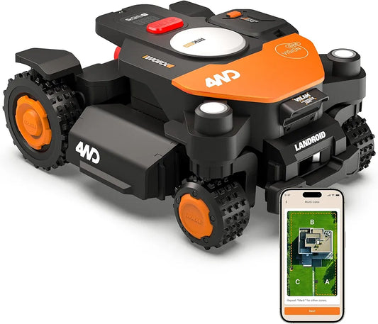 Worx Vision Cloud WR340E, 4WD Mähroboter ohne Begrenzungskabel, 600 m²
