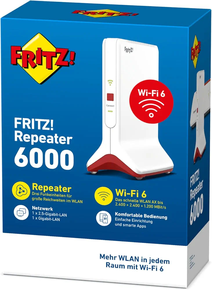 FRITZ!Repeater 6000 | WLAN Mesh Erweiterung | Wi-Fi 6 bis zu 6 GBit/s