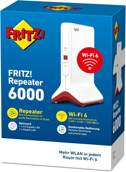 FRITZ!Repeater 6000 | WLAN Mesh Erweiterung | Wi-Fi 6 bis zu 6 GBit/s