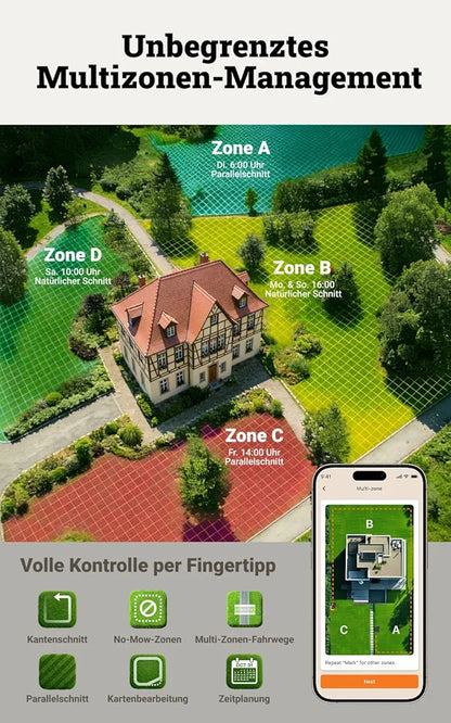 Worx Vision Cloud WR340E, 4WD Mähroboter ohne Begrenzungskabel, 600 m²