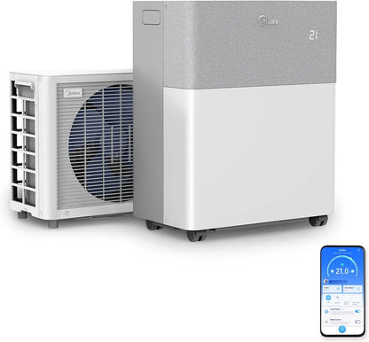 Midea Portasplit Mobile Wärmepumpe, Klimaanlage, Kühlen A++/Heizen A+, 12000 BTU 3, 5kW, für Räume bis zu 42 m² / 105 m³, nur 39 dB im Silent-Modus