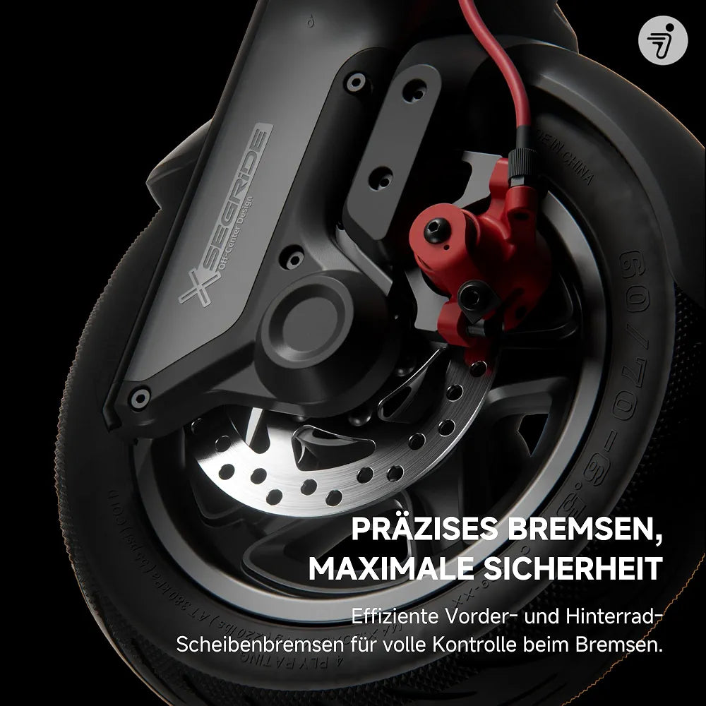 Segway-Ninebot F3 Pro D, E-Scooter mit Straßenzulassung für Erwachsene, 70km Reichweite im Eco-Modus, 120kg Tragfähigkeit, doppelte hydraulische Federung, Smart Display