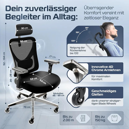 CLOUVOU CleverSeat Bürostuhl Ergonomisch [TESTSIEGER]