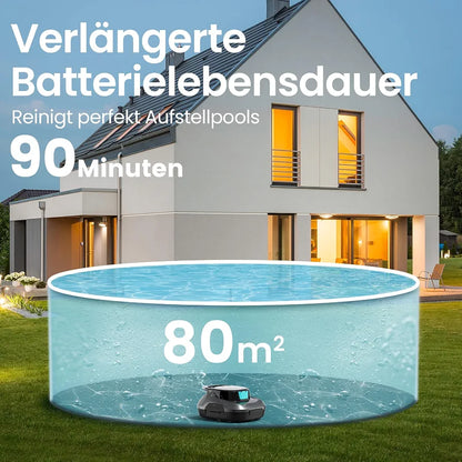 AIPER Scuba SE Poolroboter, Kabelloser Poolsauger Akku, 90 Minuten Reinigungszeit, Automatische Reinigung mit Selbsteinparkfunktion, Leichter Poolreiniger Ideal für Pools mit Flachem Boden