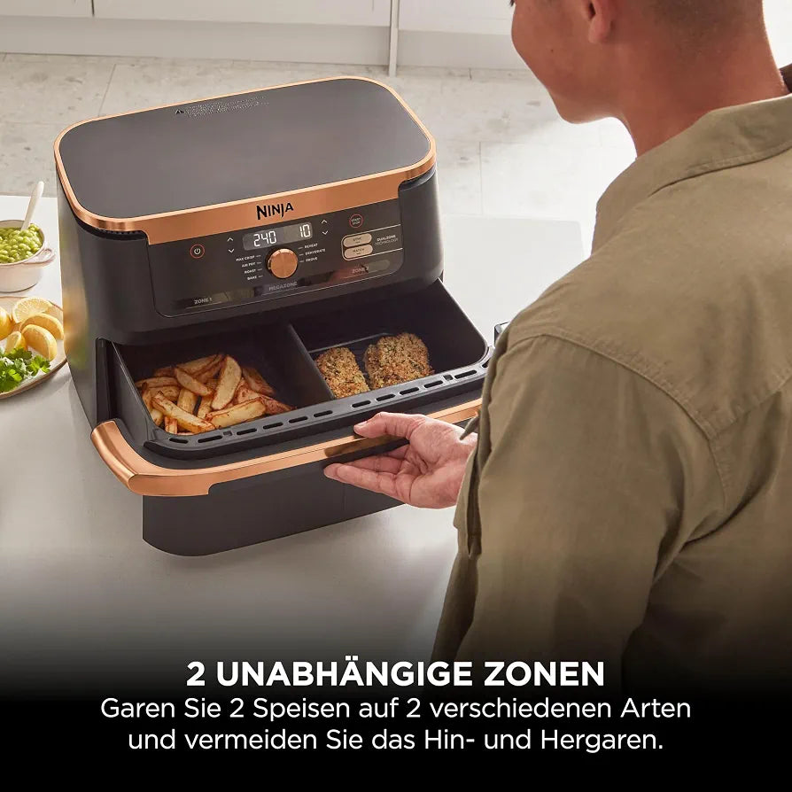 Ninja Foodi FlexDrawer Dual Zone Heißluftfritteuse AF500EUCP