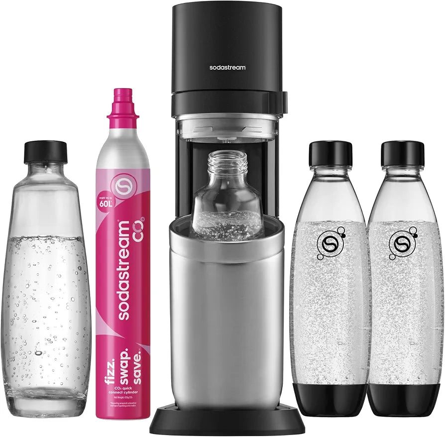 SodaStream DUO Wassersprudler - 4x 1L Sprudlerflaschen & CO2-Zylinder