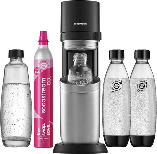 SodaStream DUO Wassersprudler - 4x 1L Sprudlerflaschen & CO2-Zylinder
