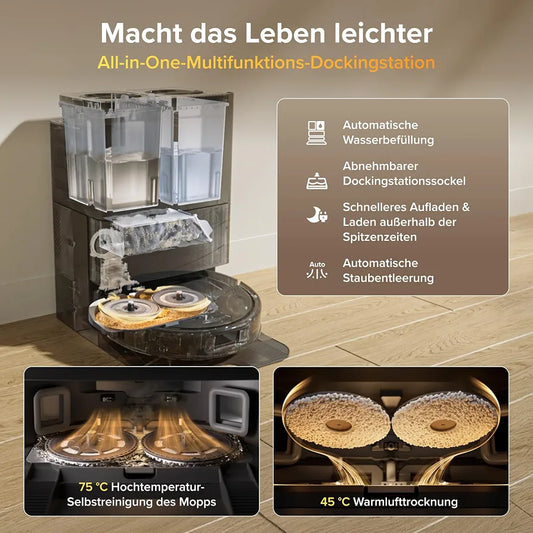 roborock Qrevo S Pro Saugroboter mit Wischfunktion, 18.500 Pa Saugkraft
