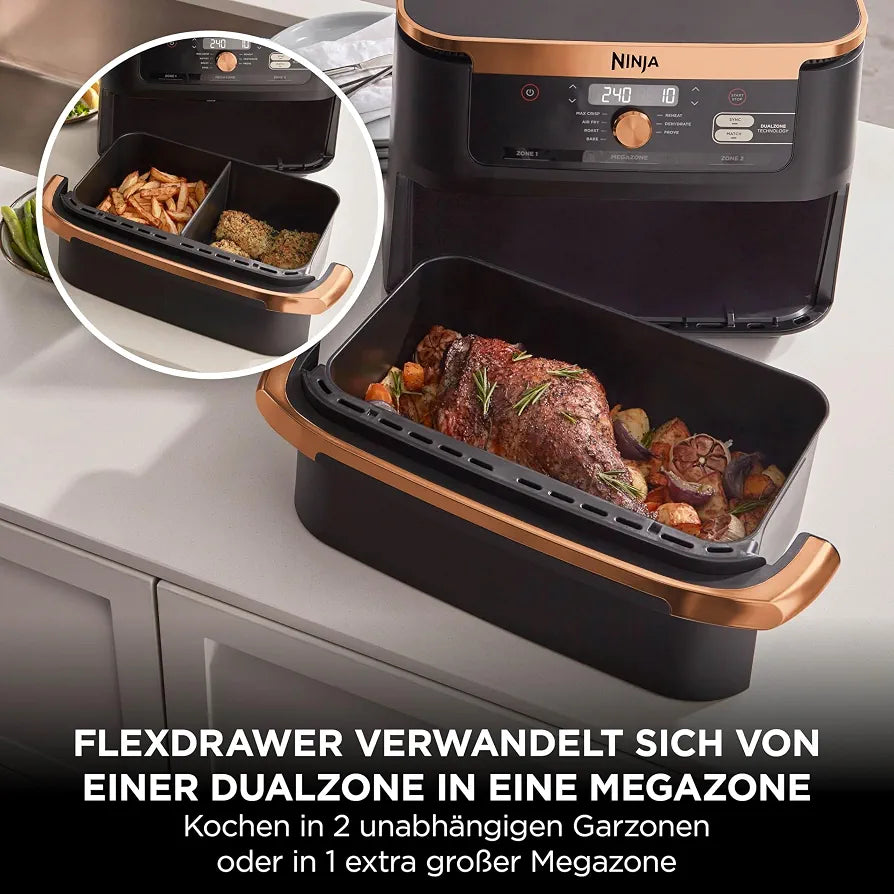 Ninja Foodi FlexDrawer Dual Zone Heißluftfritteuse AF500EUCP