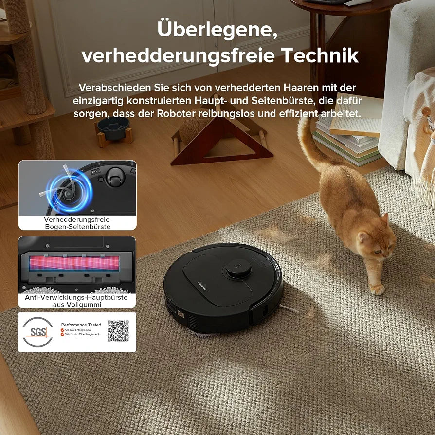roborock QV 35A Saugroboter mit Wischfunktion & Hebarem Wischmopp, 8.000 Pa