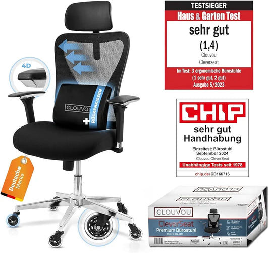 CLOUVOU CleverSeat Bürostuhl Ergonomisch [TESTSIEGER]