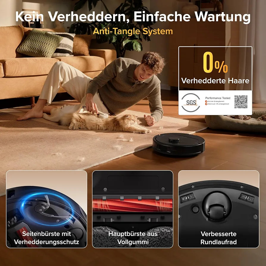 roborock Qrevo S Pro Set Saugroboter mit Wischfunktion, 18.500 Pa Saugkraft