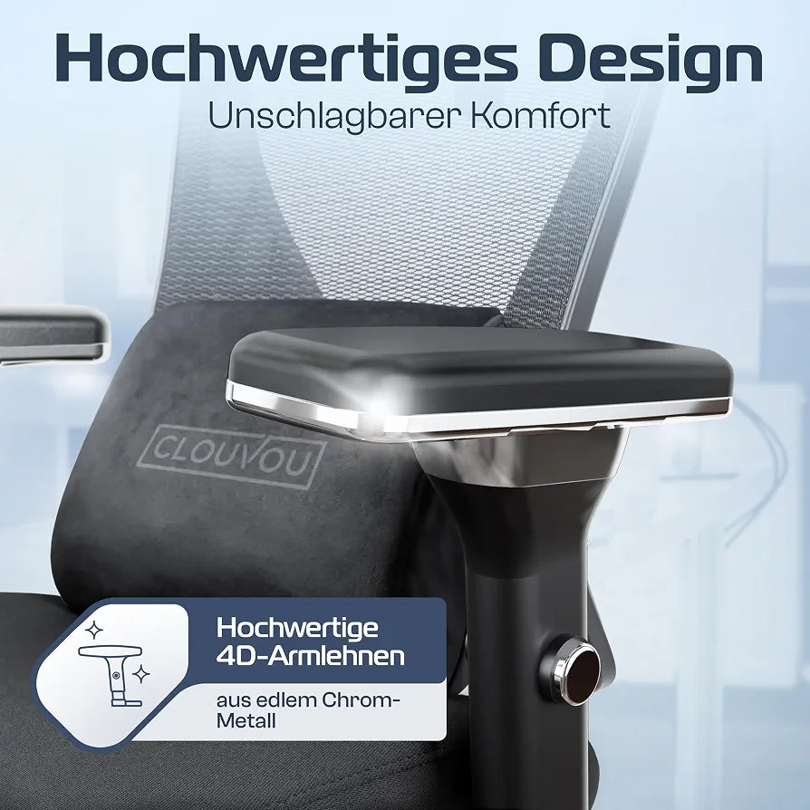 CLOUVOU CleverSeat Bürostuhl Ergonomisch [TESTSIEGER]