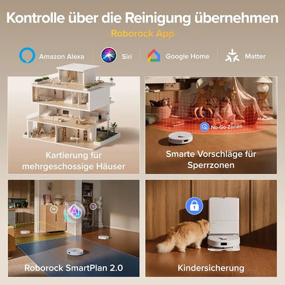 roborock Qrevo S Pro Set Saugroboter mit Wischfunktion, 18.500 Pa Saugkraft