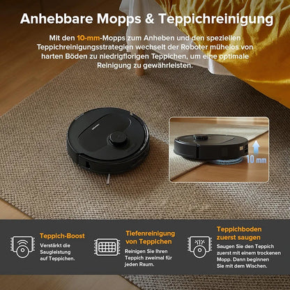 roborock QV 35A Saugroboter mit Wischfunktion & Hebarem Wischmopp, 8.000 Pa